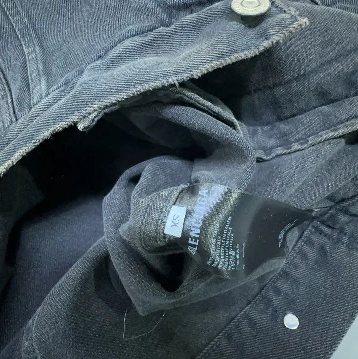 Balenciaga Balenciaga Black Logo Denim Jacket Size US XS / EU 42 / 0 - 4 Thumbnail