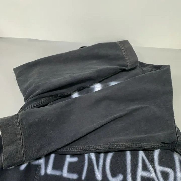 Balenciaga Balenciaga Black Logo Denim Jacket Size US XS / EU 42 / 0 - 13 Thumbnail