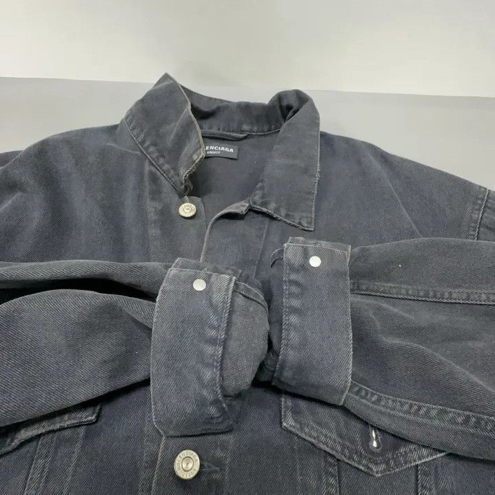 Balenciaga Balenciaga Black Logo Denim Jacket Size US XS / EU 42 / 0 - 9 Thumbnail