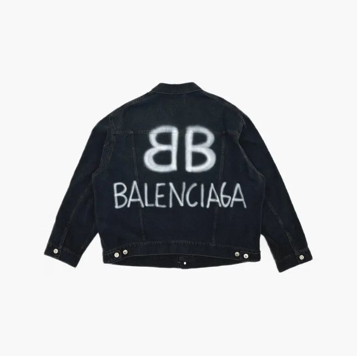 Balenciaga Balenciaga Black Logo Denim Jacket Size US XS / EU 42 / 0 - 3 Thumbnail