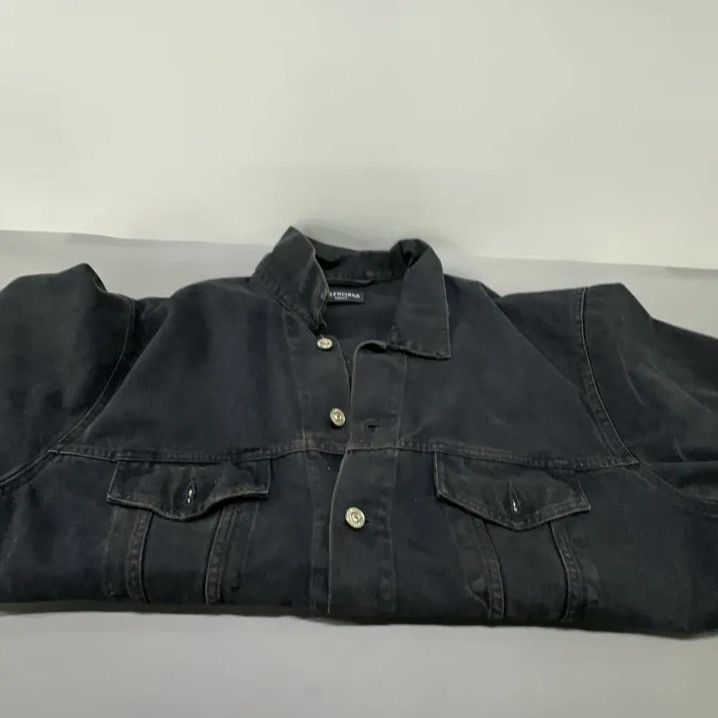 Balenciaga Balenciaga Black Logo Denim Jacket Size US XS / EU 42 / 0 - 10 Thumbnail
