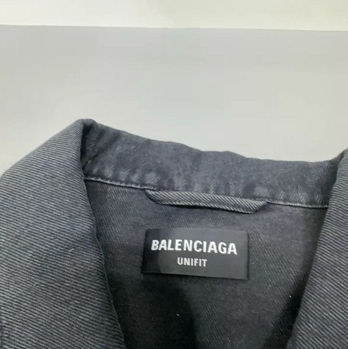 Balenciaga Balenciaga Black Logo Denim Jacket Size US XS / EU 42 / 0 - 6 Thumbnail
