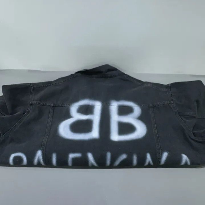 Balenciaga Balenciaga Black Logo Denim Jacket Size US XS / EU 42 / 0 - 14 Thumbnail