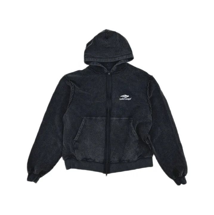 Balenciaga Balenciaga 3B Sports Icon Hooded Zip Sweatshirt Size US S / EU 44-46 / 1 - 2 Thumbnail
