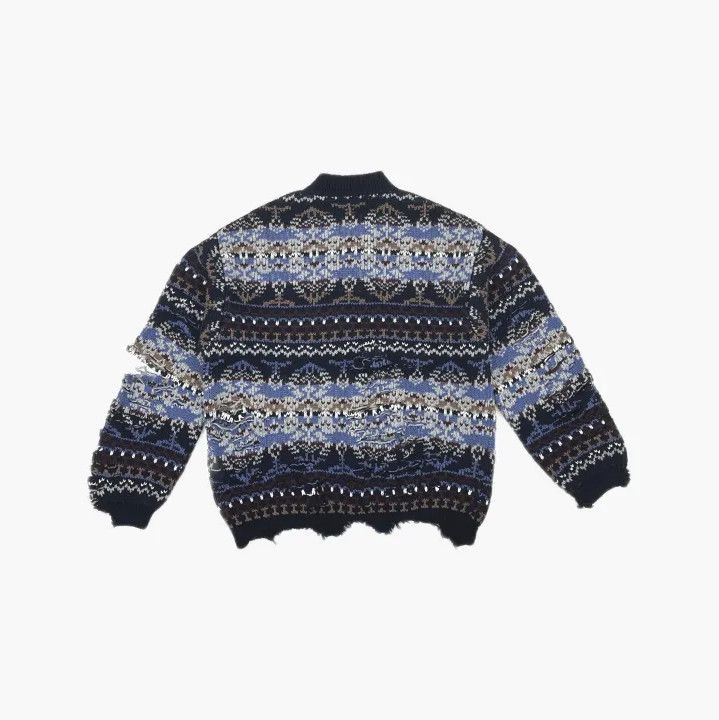 Balenciaga Balenciaga Distressed Blue Long Sleeve Sweater Size US S / EU 44-46 / 1 - 3 Thumbnail