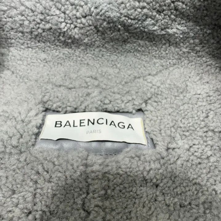 Balenciaga Balenciaga Gray Leather Zip-Collar Jacket Size US S / EU 44-46 / 1 - 6 Thumbnail