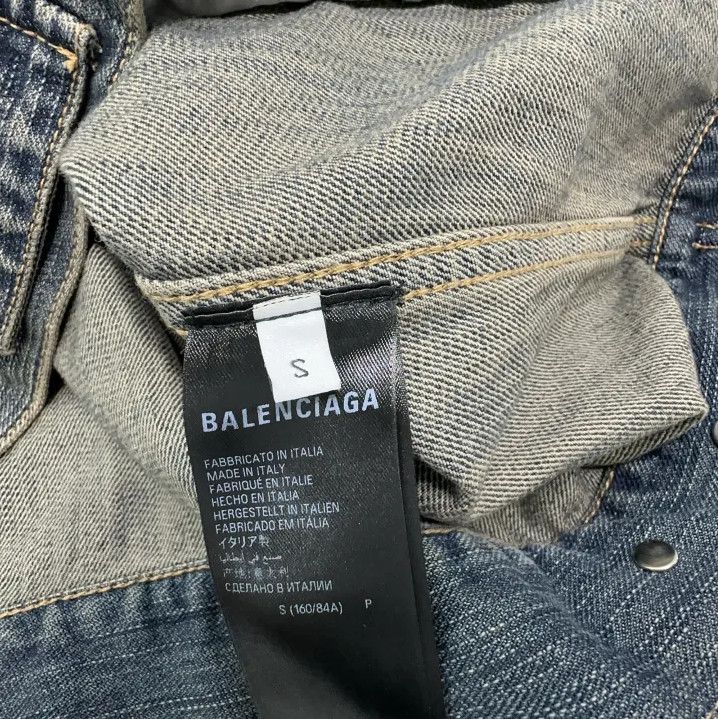 Balenciaga Balenciaga Indigo Denim Jacket with Logo Print Size US S / EU 44-46 / 1 - 5 Thumbnail