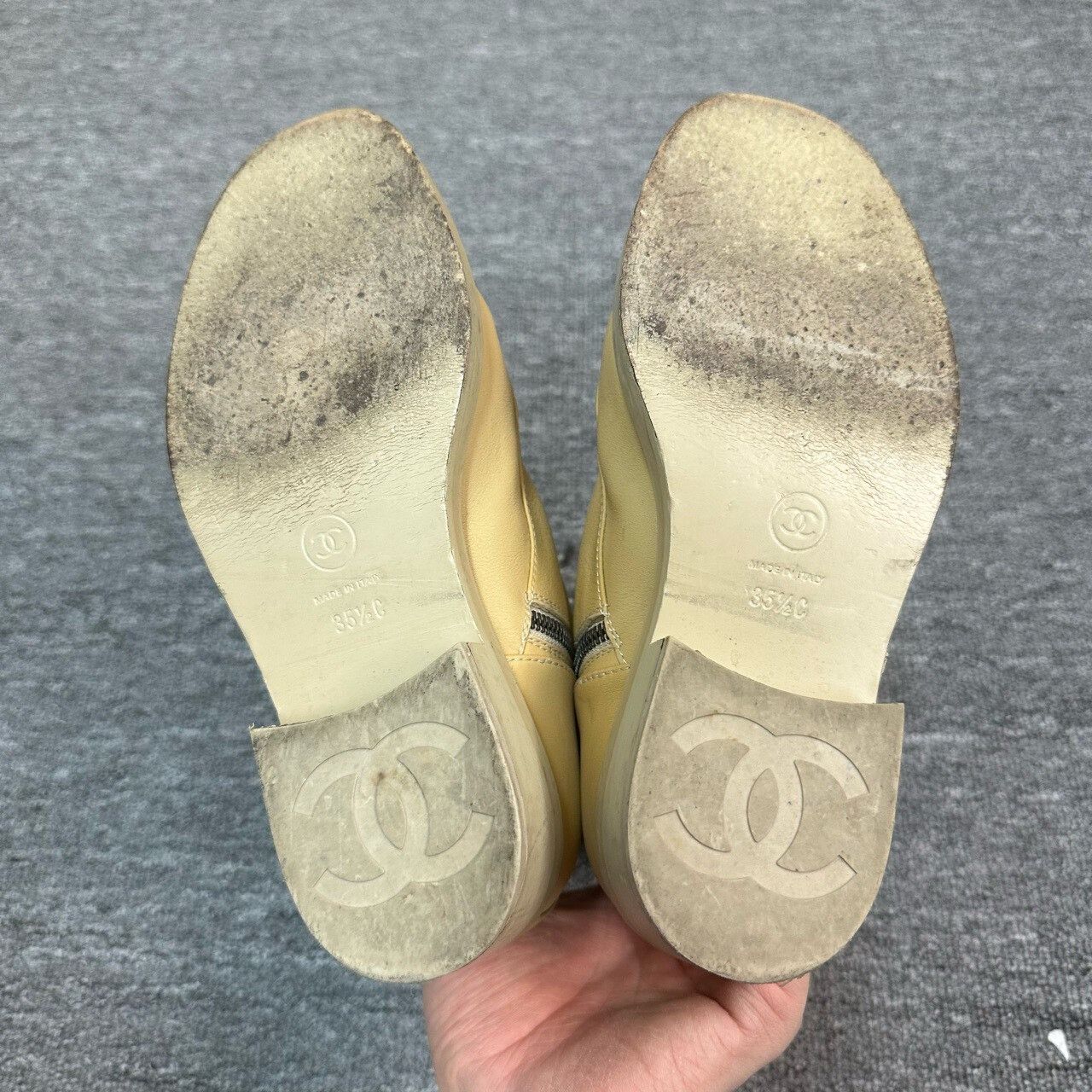 Chanel beige logo combat boots by Chanel Size US 5.5 / IT 35.5 - 4 Thumbnail