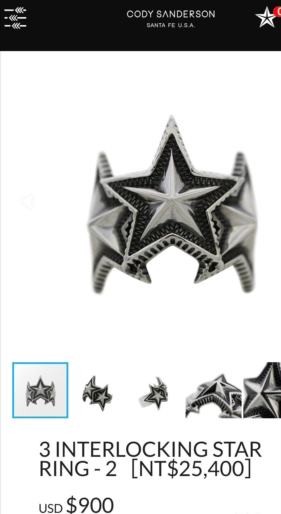 Cody Sanderson cody sanderson silver ring US size 7.5 Size ONE SIZE - 5 Thumbnail