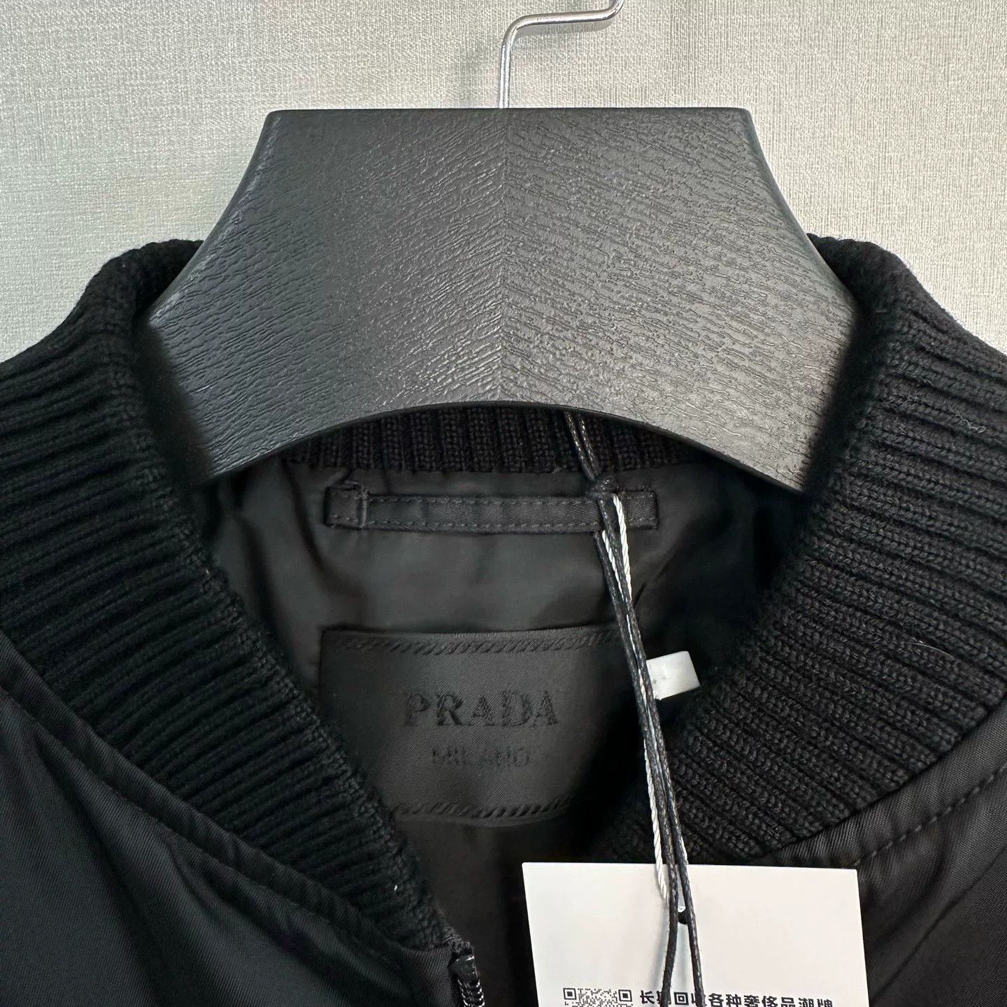 Prada prada black cotton bomber jacket new Size XL / US 12-14 / IT 48-50 - 3 Thumbnail