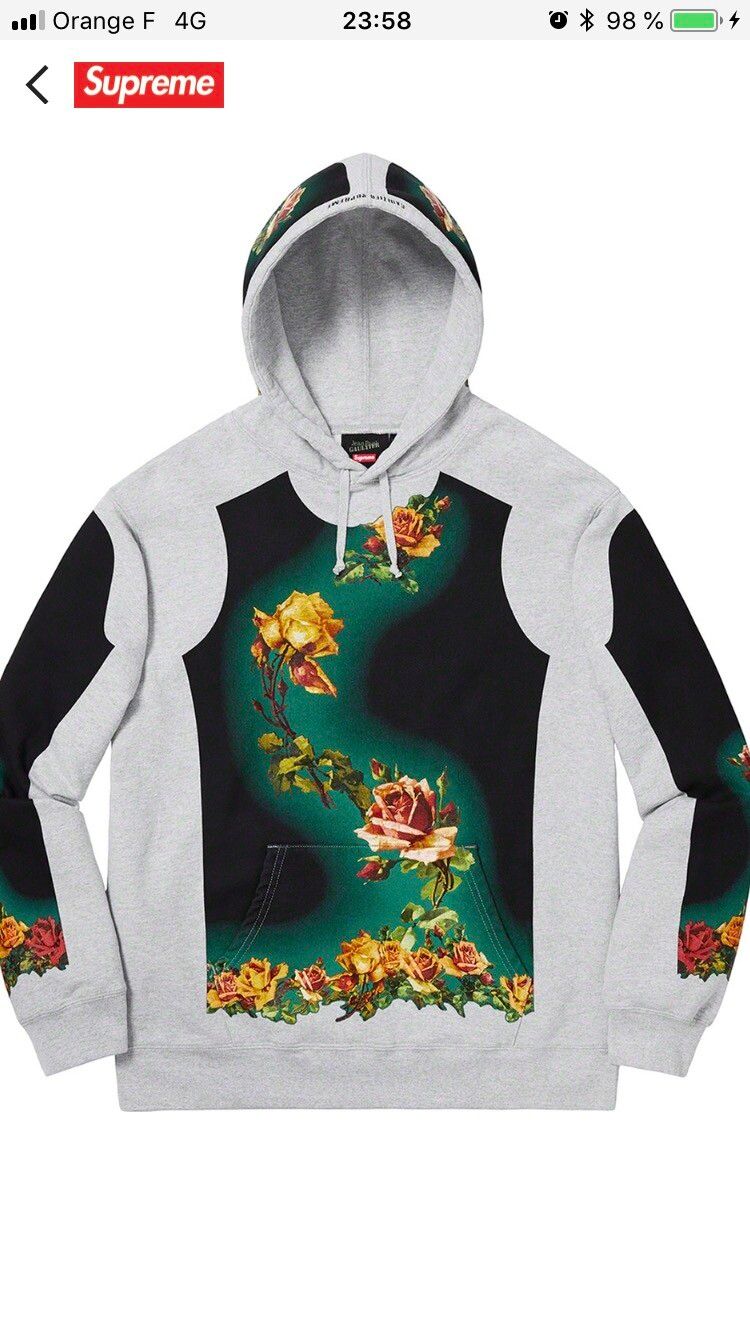 cheapest offers Supreme x Jean Paul Gaultier - Floral Print hooded - Size M  | www.fcbsudan.com