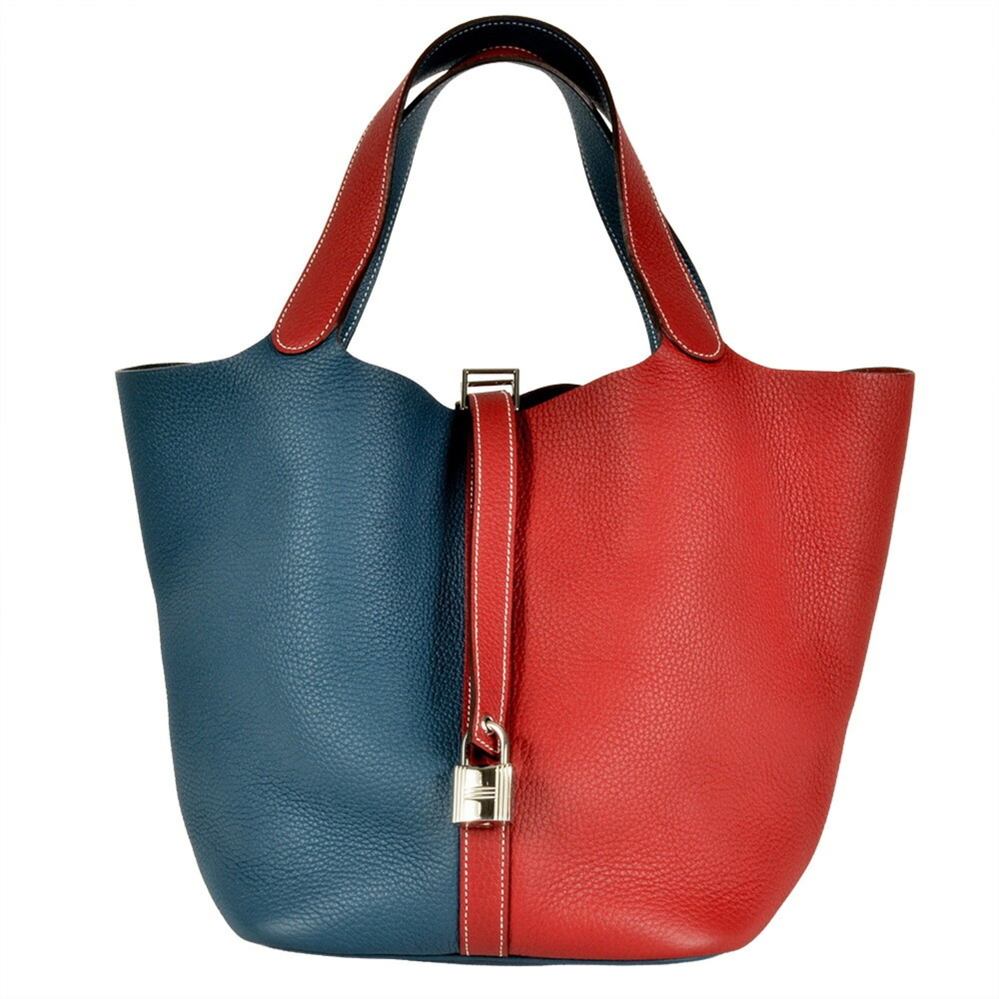 Hermes Hermes Hermès Picotin Lock GM Rouge Cazac Blue Thalassa Two-Tone Handbag in Taurillon Clemence Leather with P Stamp Size ONE SIZE - 2 Thumbnail