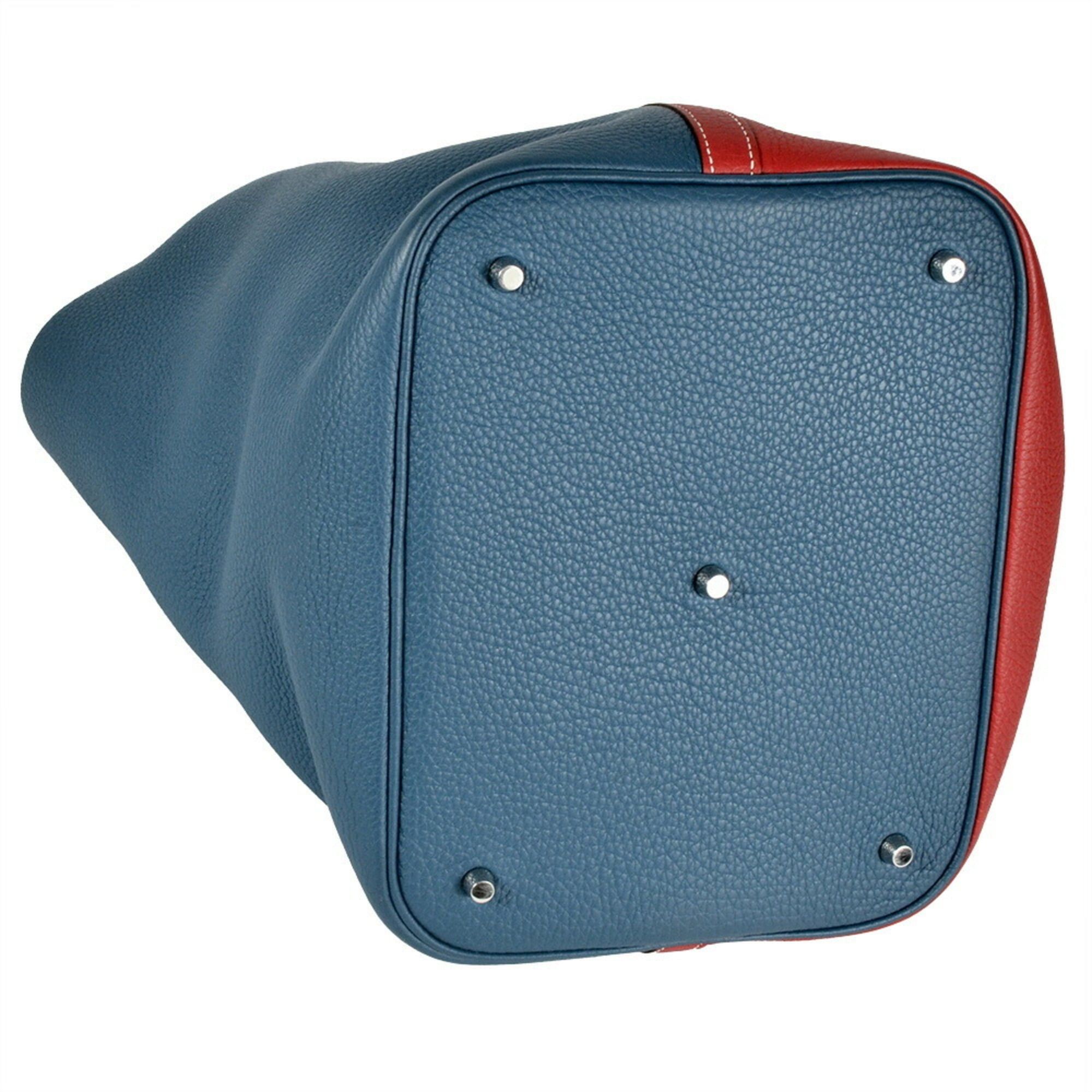 Hermes Hermes Hermès Picotin Lock GM Rouge Cazac Blue Thalassa Two-Tone Handbag in Taurillon Clemence Leather with P Stamp Size ONE SIZE - 5 Thumbnail