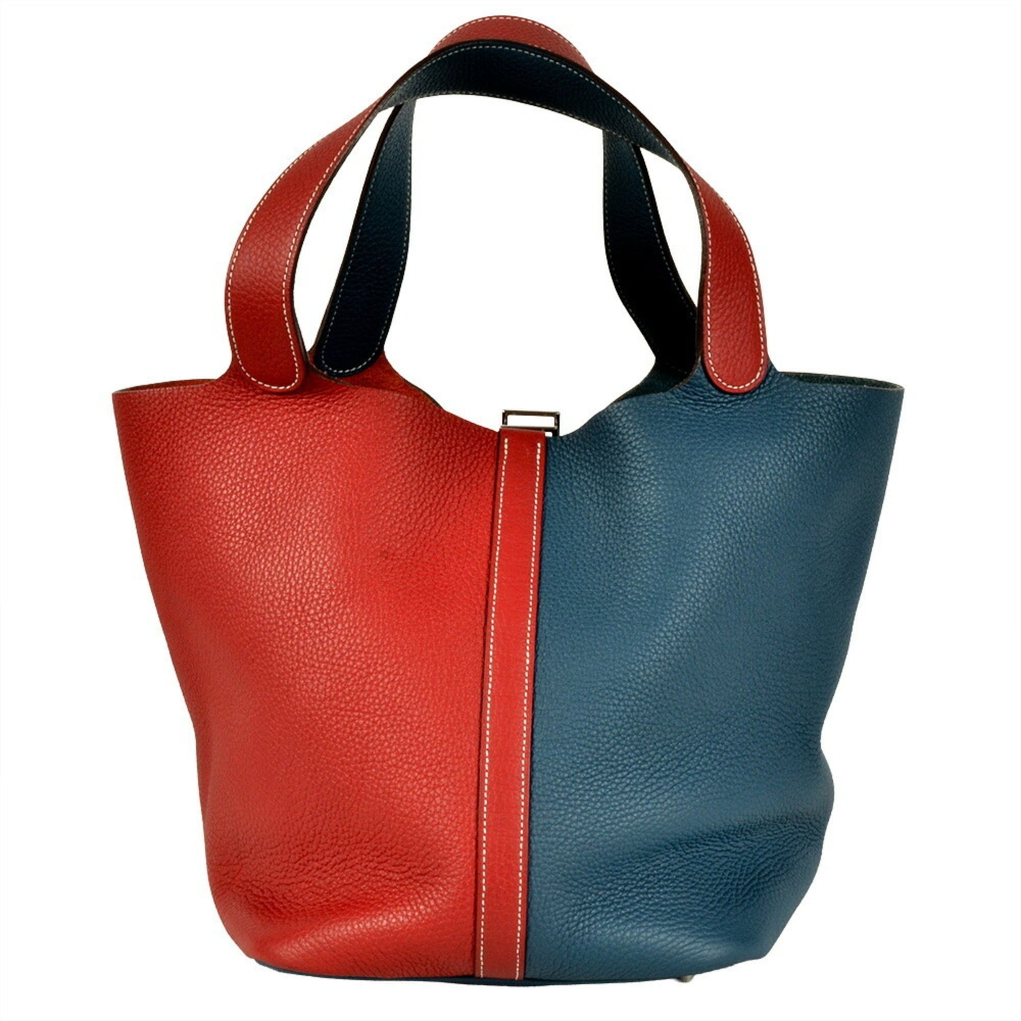 Hermes Hermes Hermès Picotin Lock GM Rouge Cazac Blue Thalassa Two-Tone Handbag in Taurillon Clemence Leather with P Stamp Size ONE SIZE - 4 Thumbnail