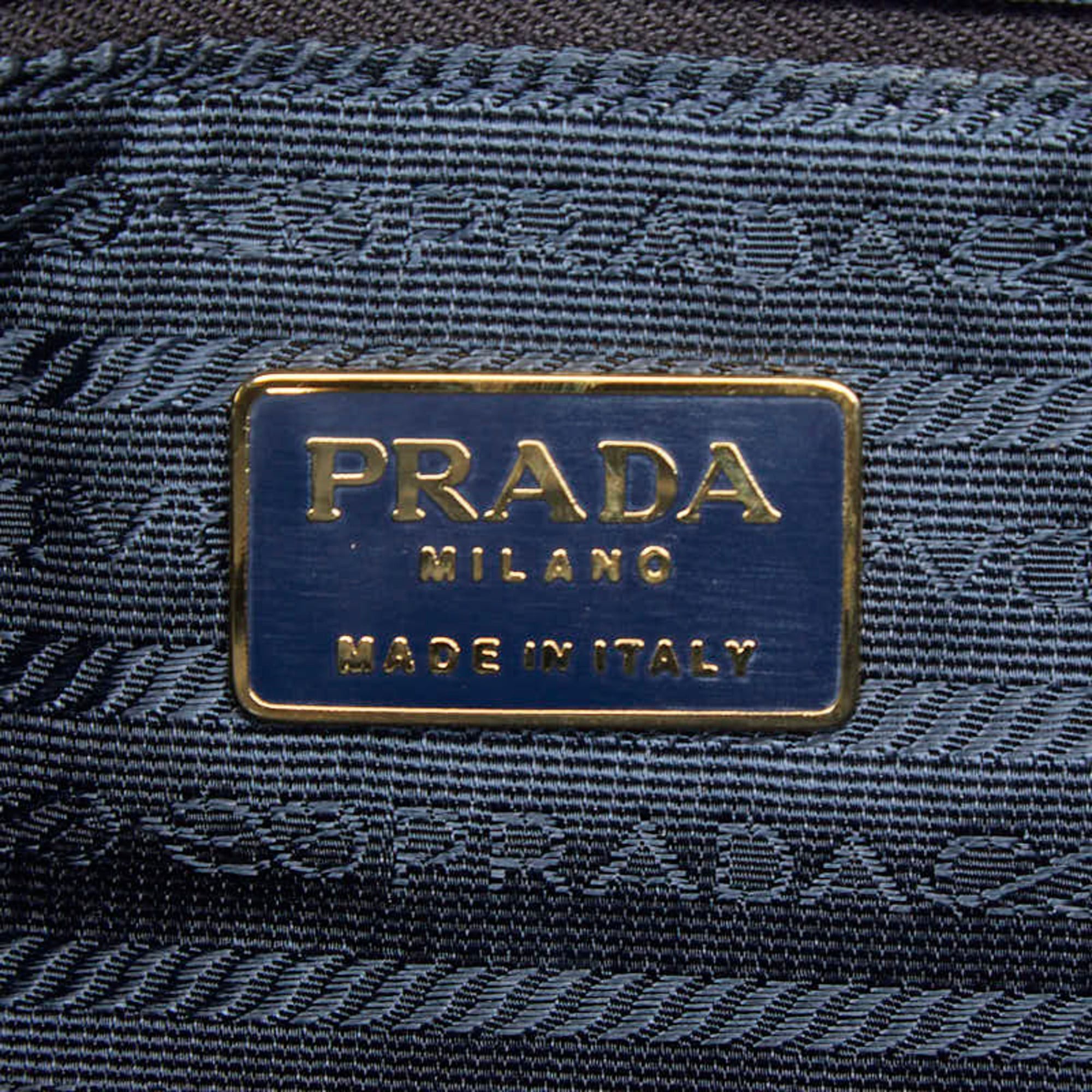 Prada Prada Triangle Logo Plate Chain Handbag in Navy Tessuto Nylon for Women Size ONE SIZE - 10 Thumbnail