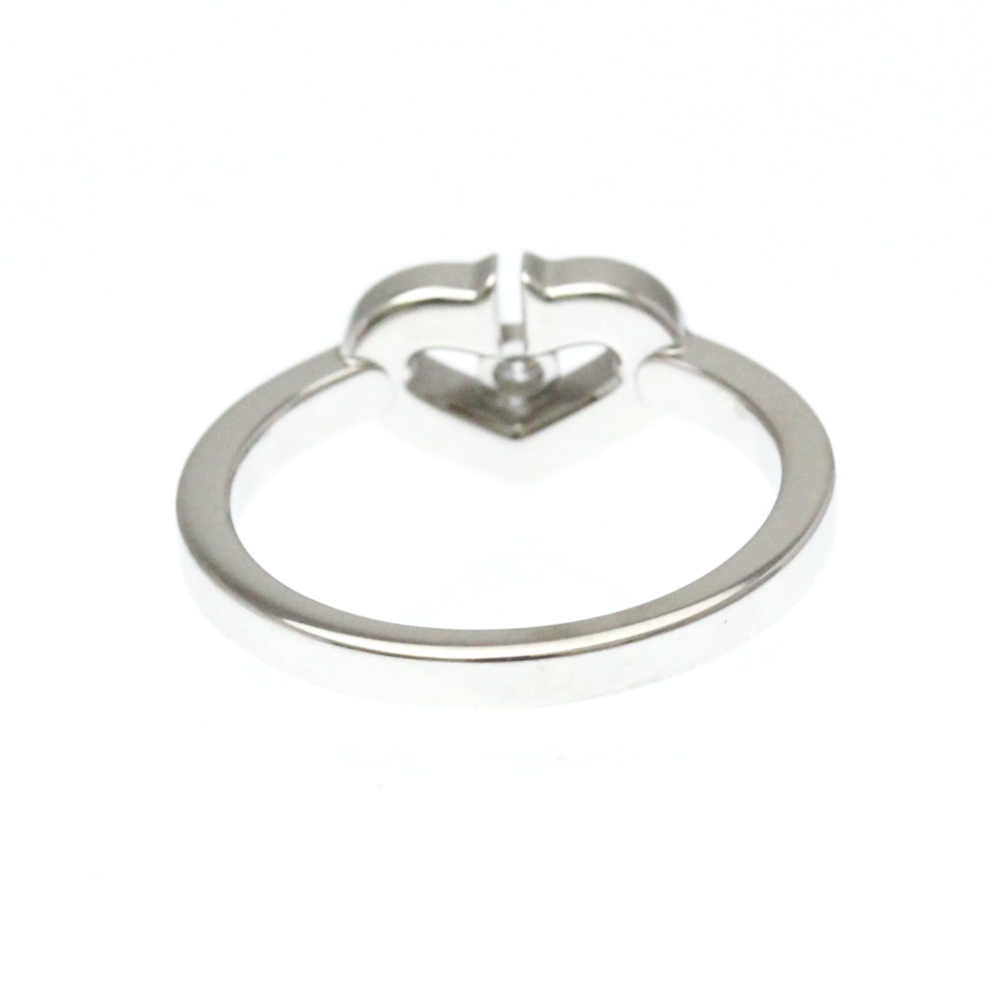 Cartier Cartier C Heart Ring White Gold (18K) Fashion Diamond Band Ring Silver Size ONE SIZE - 3 Thumbnail