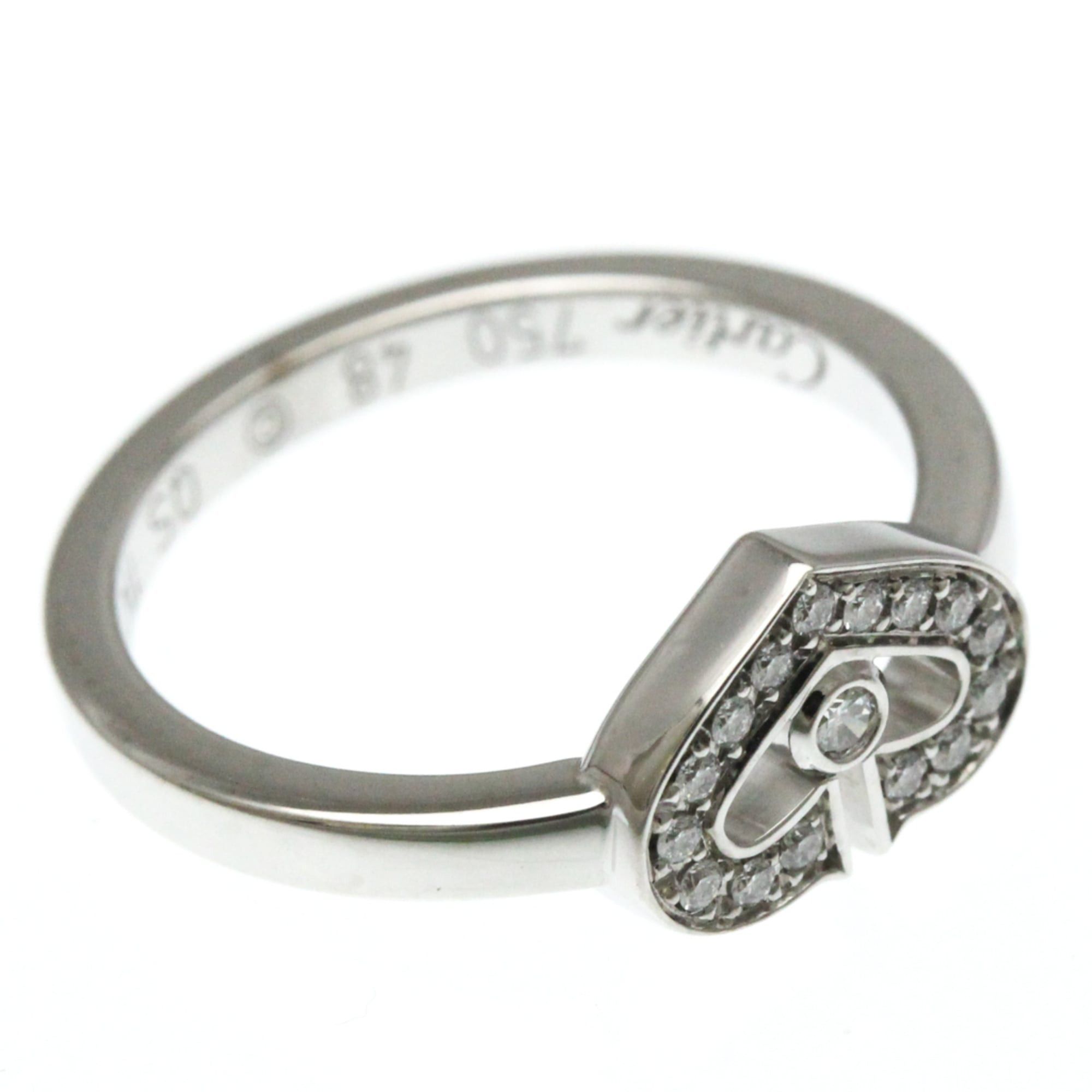 Cartier Cartier C Heart Ring White Gold (18K) Fashion Diamond Band Ring Silver Size ONE SIZE - 10 Thumbnail