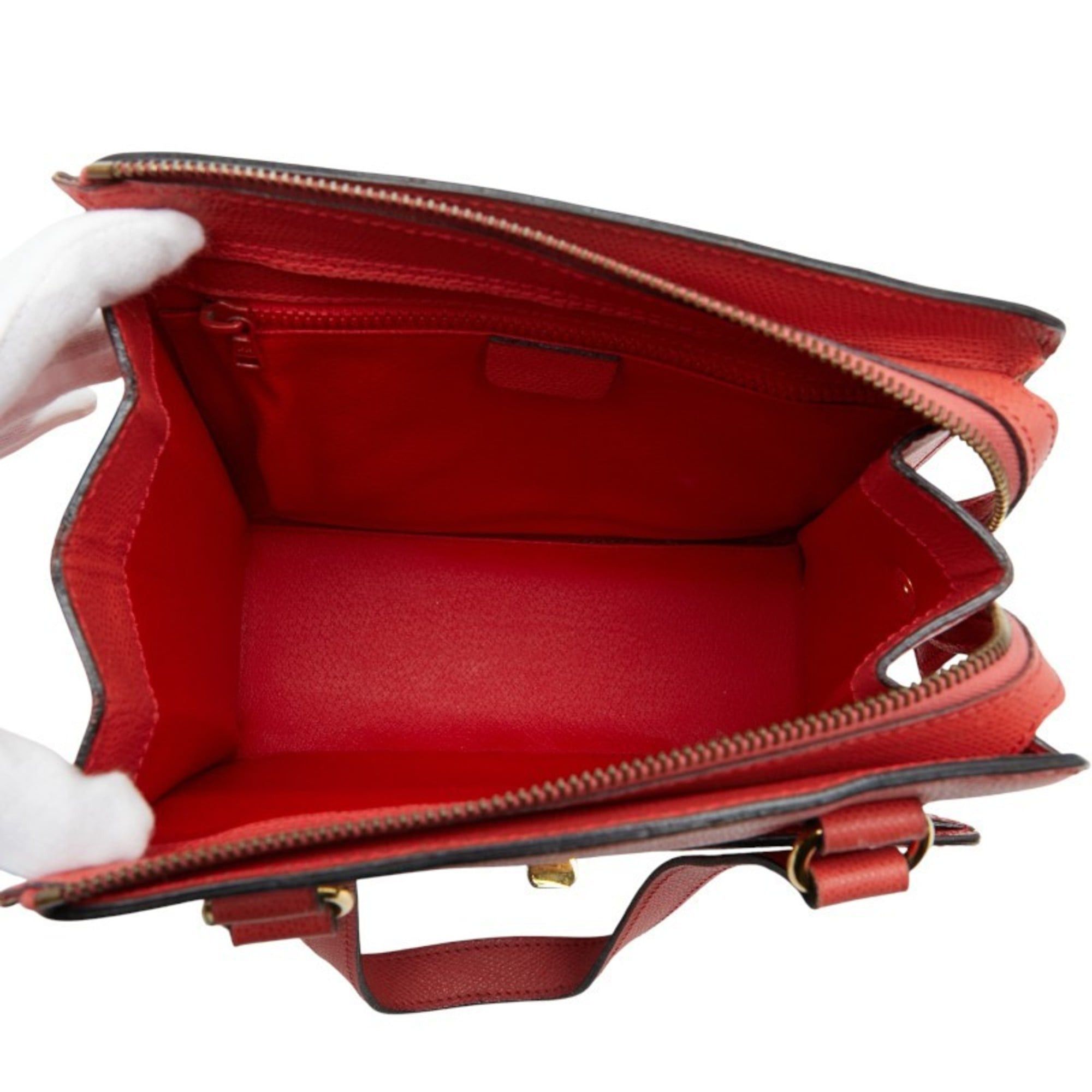 Celine Celine logo handbag in red leather for women. Size ONE SIZE - 9 Thumbnail