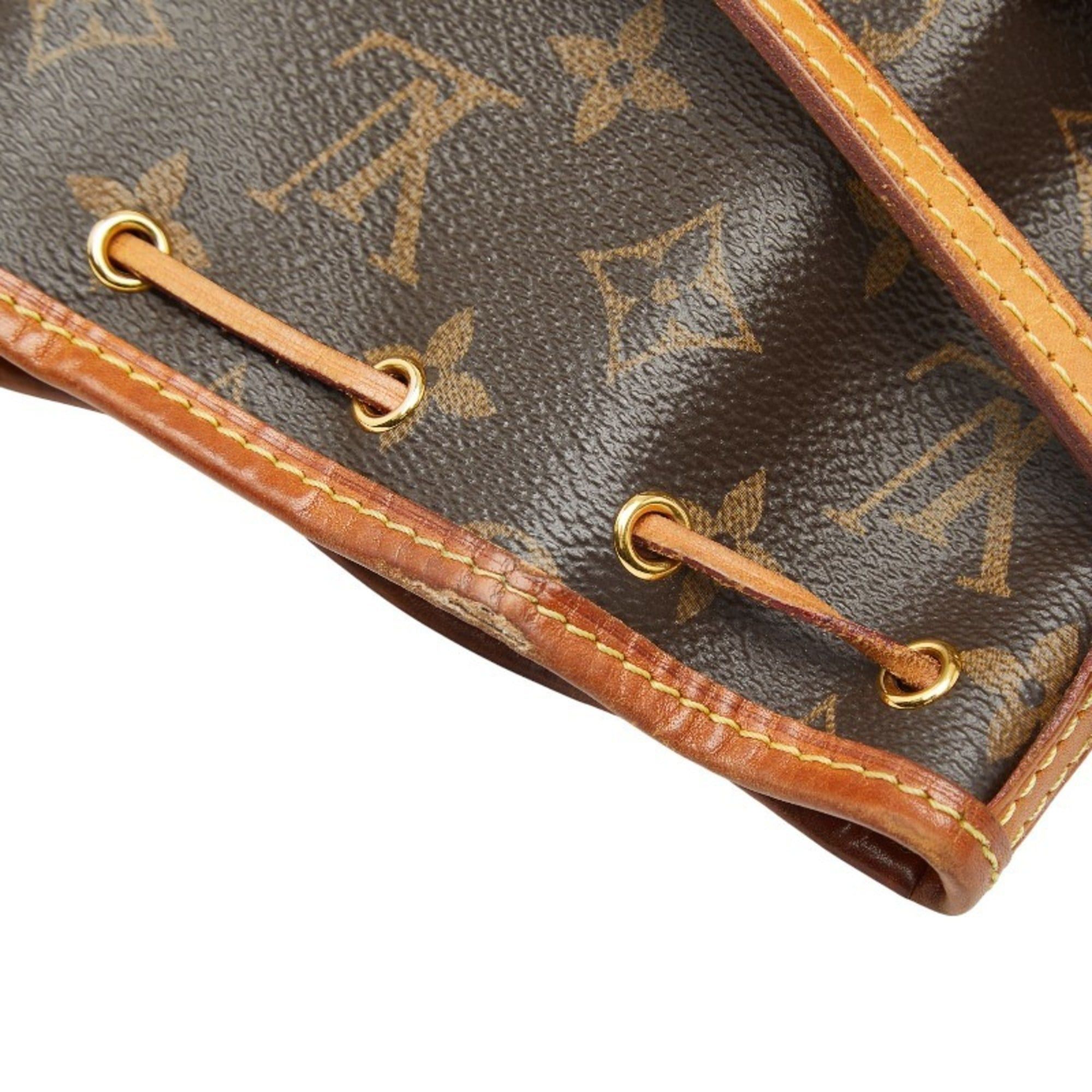 Louis Vuitton Louis Vuitton Monogram Nano Noe Crossbody Mini Shoulder Bag with Drawstring, M41346, Brown Leather, Women's, LOUIS VUITTON Size ONE SIZE - 14 Thumbnail