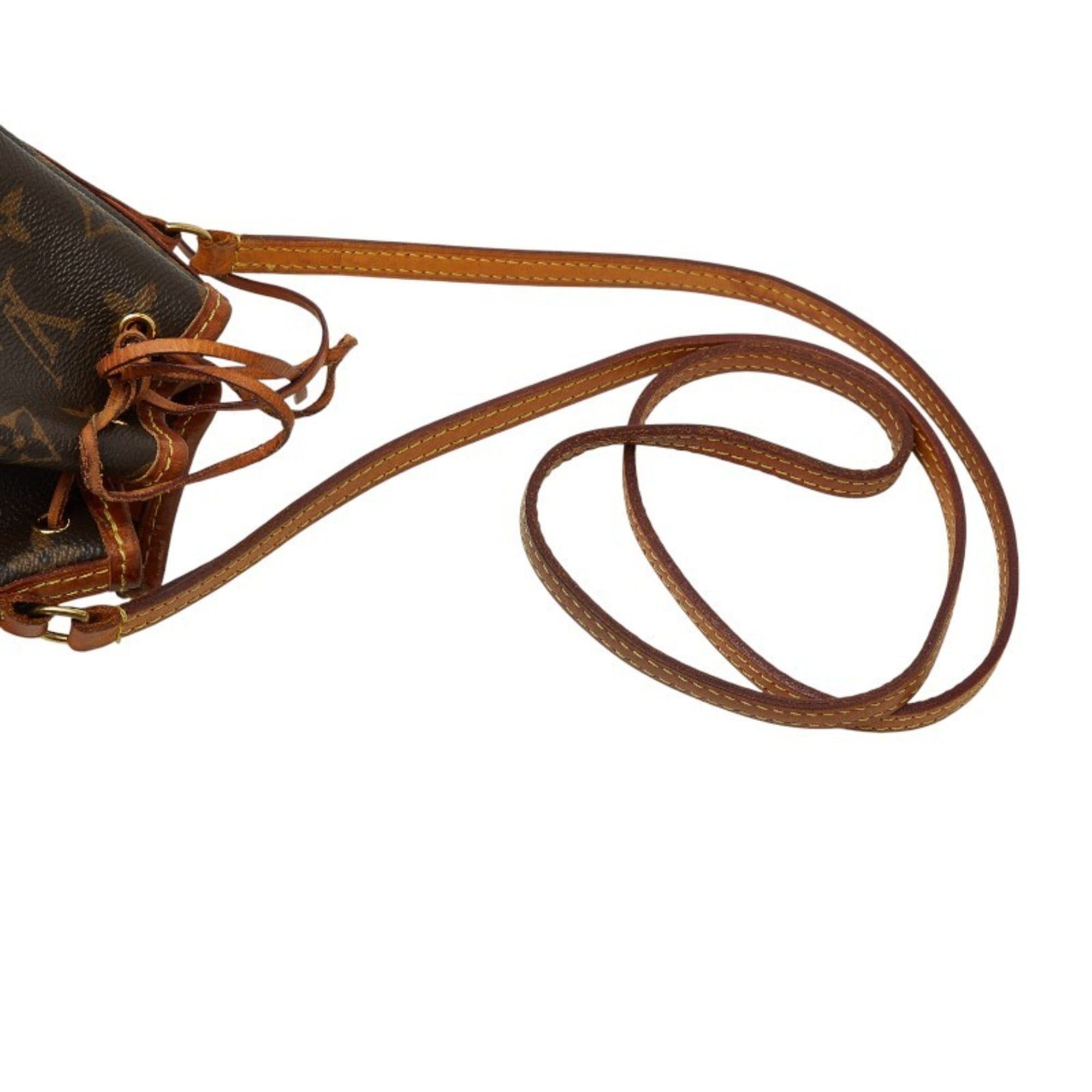 Louis Vuitton Louis Vuitton Monogram Nano Noe Crossbody Mini Shoulder Bag with Drawstring, M41346, Brown Leather, Women's, LOUIS VUITTON Size ONE SIZE - 8 Thumbnail