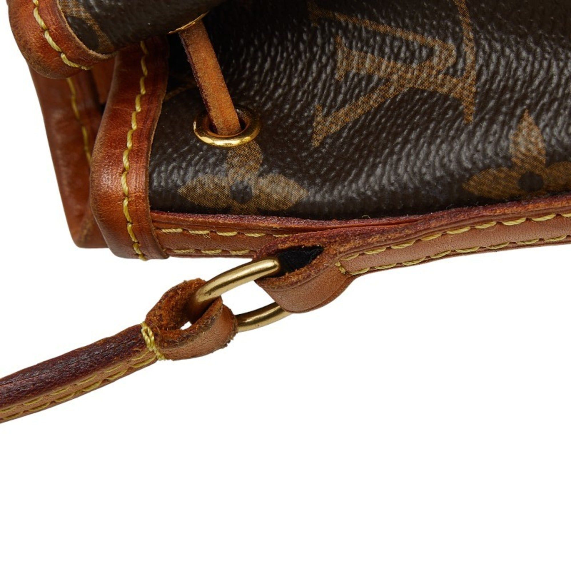 Louis Vuitton Louis Vuitton Monogram Nano Noe Crossbody Mini Shoulder Bag with Drawstring, M41346, Brown Leather, Women's, LOUIS VUITTON Size ONE SIZE - 12 Thumbnail