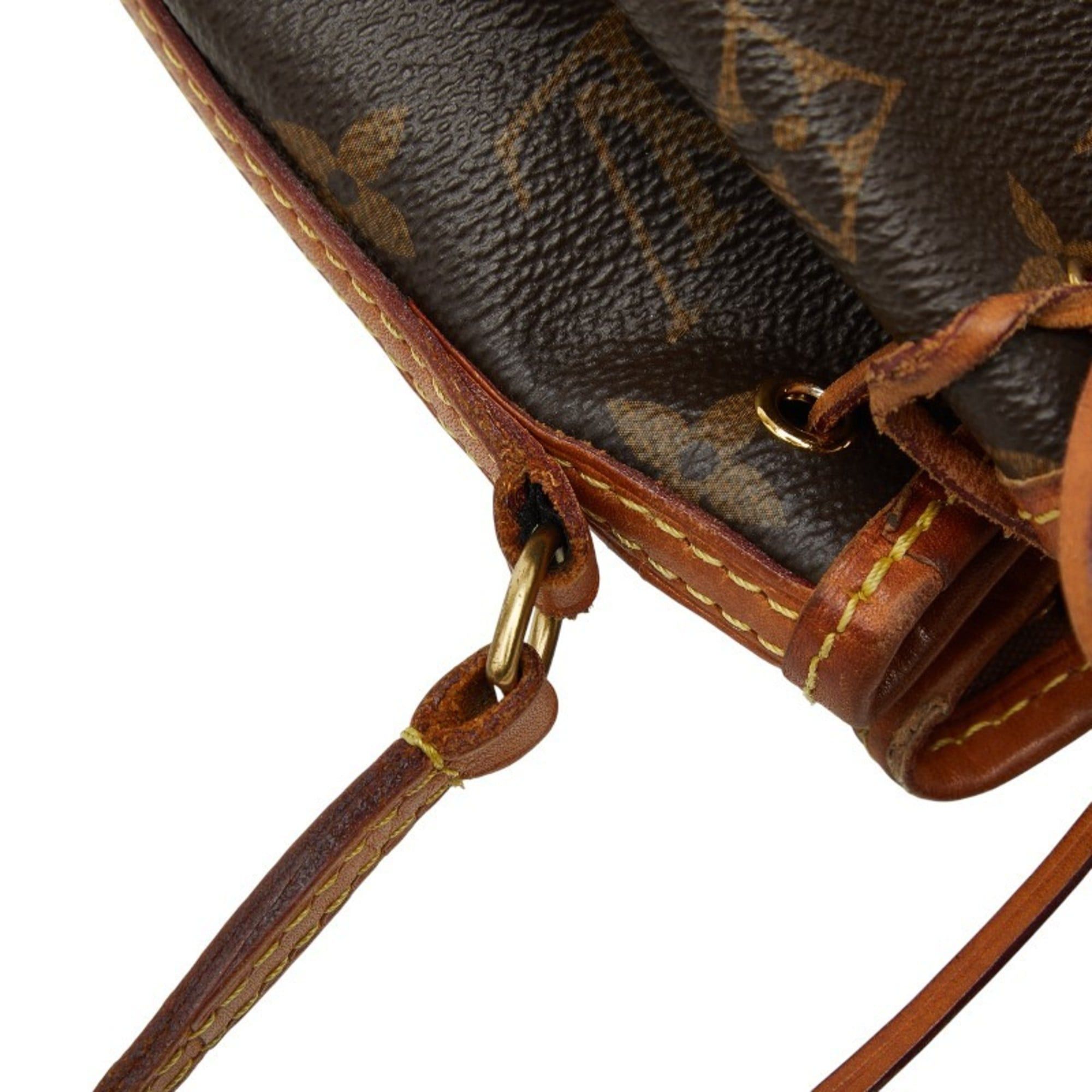 Louis Vuitton Louis Vuitton Monogram Nano Noe Crossbody Mini Shoulder Bag with Drawstring, M41346, Brown Leather, Women's, LOUIS VUITTON Size ONE SIZE - 11 Thumbnail