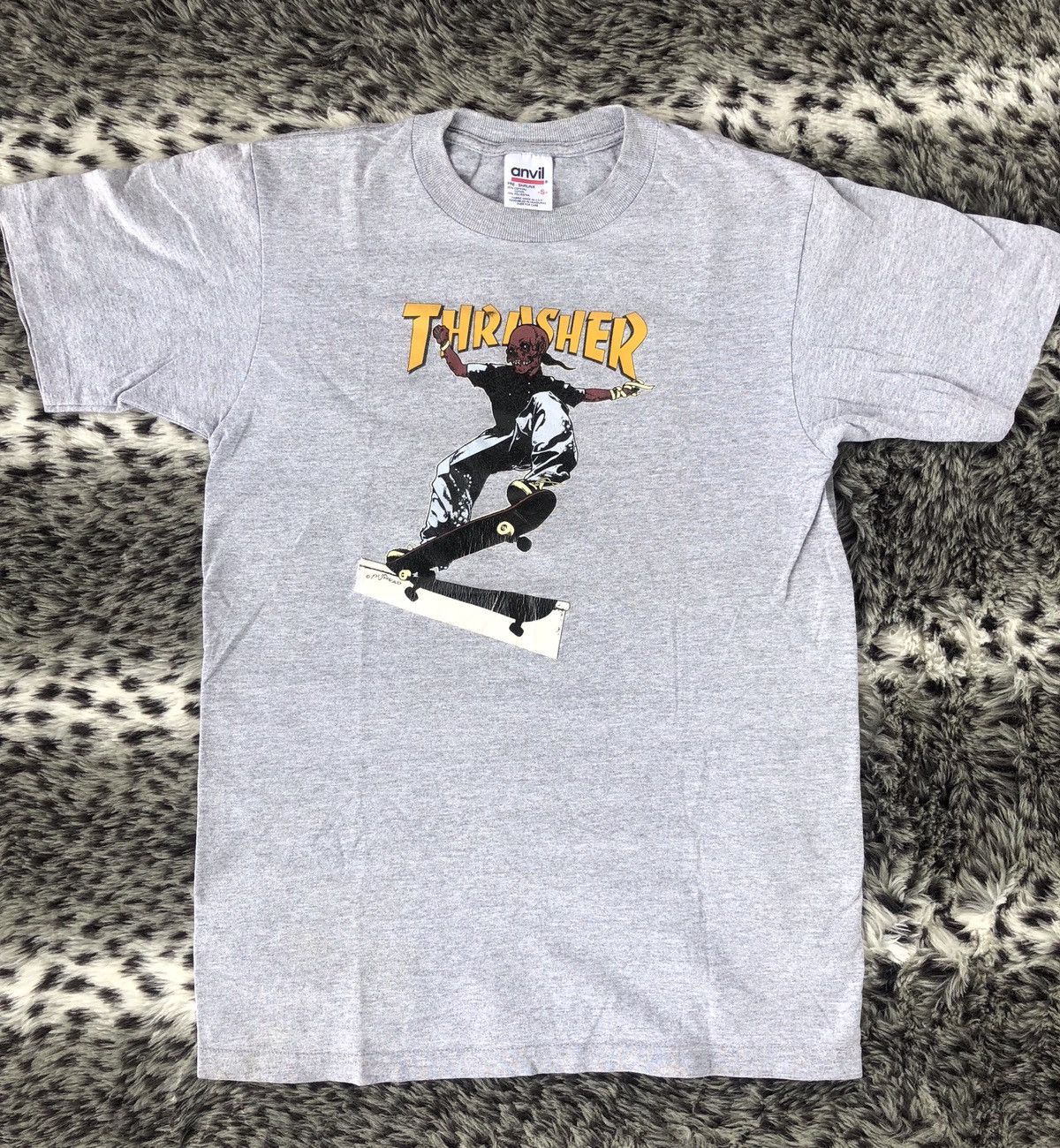 Vintage Vintage Thrasher Pushead Skateboard 90s T Shirt | Grailed