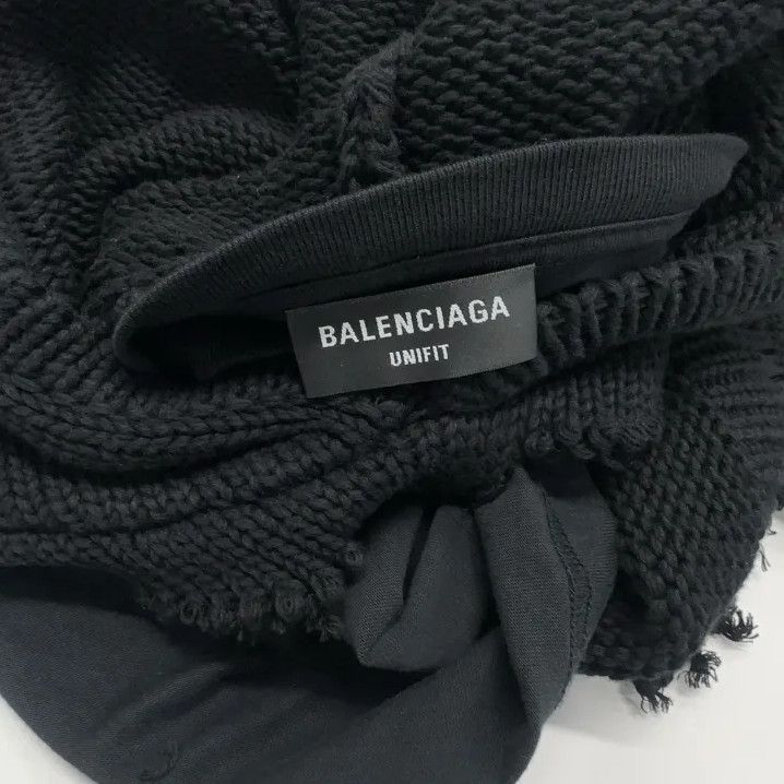 Balenciaga Balenciaga FW21 Black Logo Distressed Hoodie Size US XS / EU 42 / 0 - 6 Thumbnail