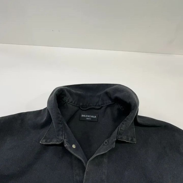 Balenciaga Balenciaga Black Denim Jacket with Logo Design Size US M / EU 48-50 / 2 - 7 Thumbnail