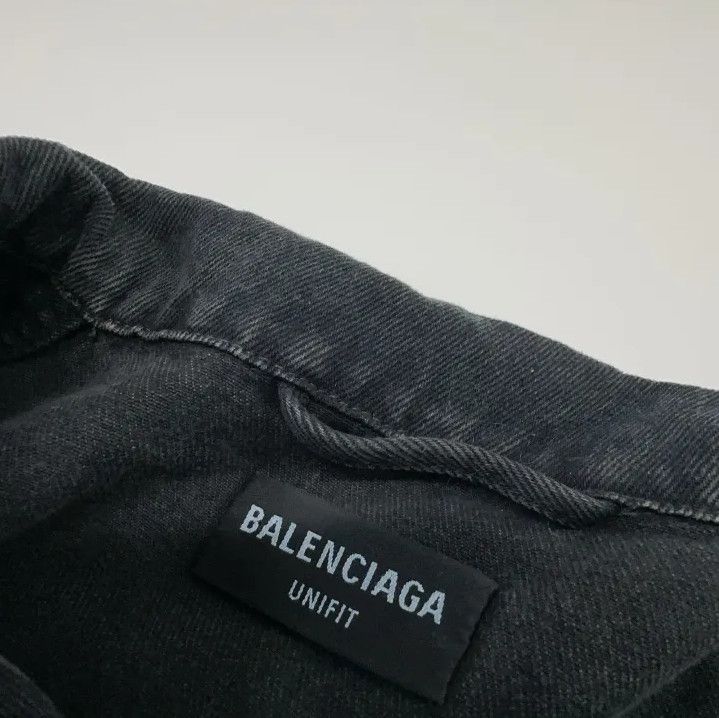 Balenciaga Balenciaga Black Denim Jacket with Logo Design Size US M / EU 48-50 / 2 - 6 Thumbnail
