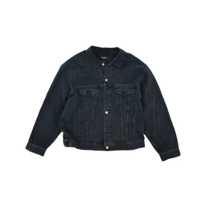 Balenciaga Balenciaga Black Denim Jacket with Logo Design Size US M / EU 48-50 / 2 - 2 Thumbnail