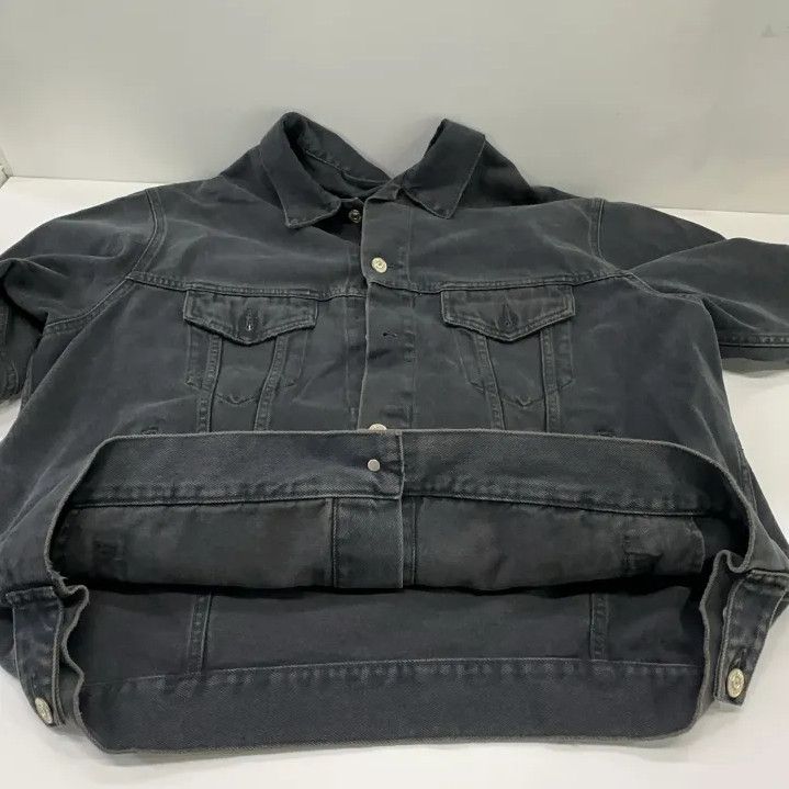 Balenciaga Balenciaga Black Denim Jacket with Logo Design Size US M / EU 48-50 / 2 - 8 Thumbnail
