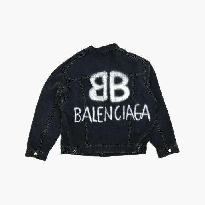 Balenciaga Balenciaga Black Denim Jacket with Logo Design Size US M / EU 48-50 / 2 - 3 Thumbnail