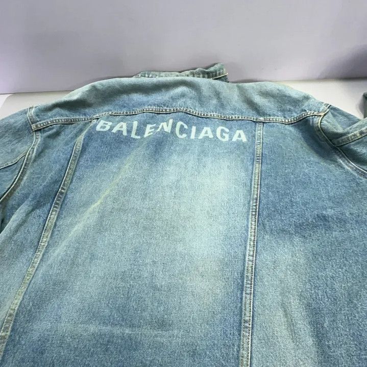 Balenciaga Balenciaga Blue Long Sleeve Denim Jacket Size US M / EU 48-50 / 2 - 5 Thumbnail