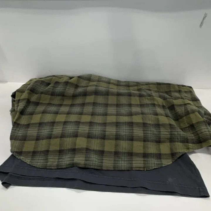 Balenciaga Balenciaga Green Plaid Distressed Long Sleeve Shirt Size US M / EU 48-50 / 2 - 7 Thumbnail