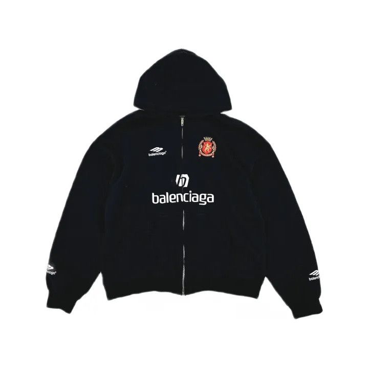 Balenciaga Balenciaga Black Logo Print Hooded Sweatshirt Size US M / EU 48-50 / 2 - 2 Thumbnail