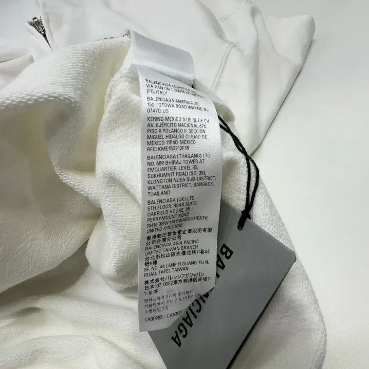 Balenciaga Balenciaga Stylish White Hooded Zip Sweatshirt Size US XS / EU 42 / 0 - 4 Thumbnail