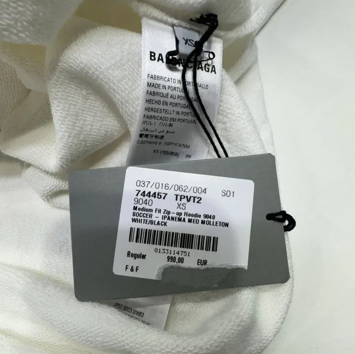 Balenciaga Balenciaga Stylish White Hooded Zip Sweatshirt Size US XS / EU 42 / 0 - 6 Thumbnail