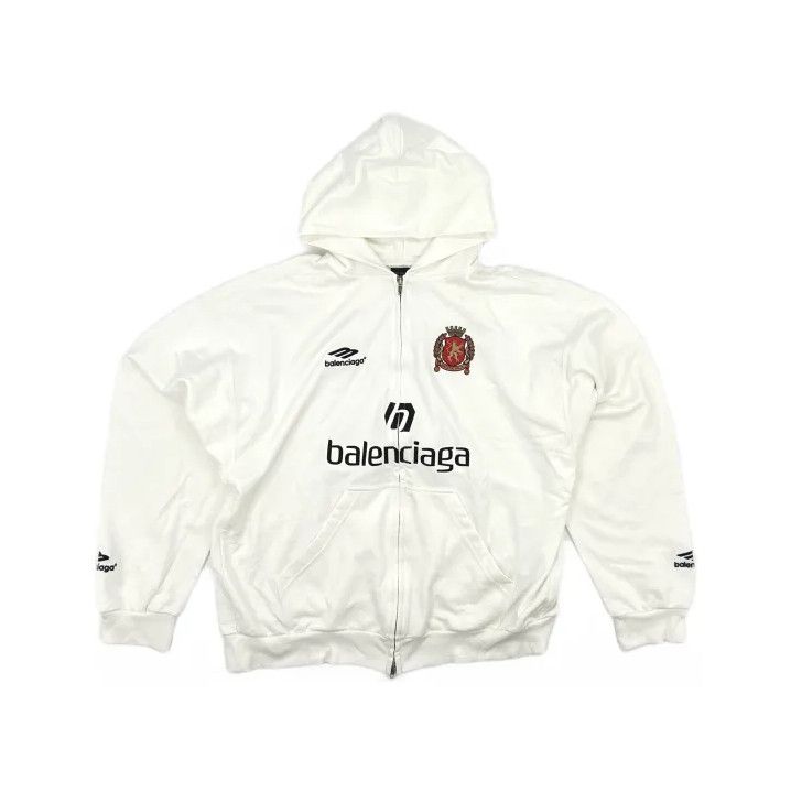 Balenciaga Balenciaga Stylish White Hooded Zip Sweatshirt Size US XS / EU 42 / 0 - 2 Thumbnail