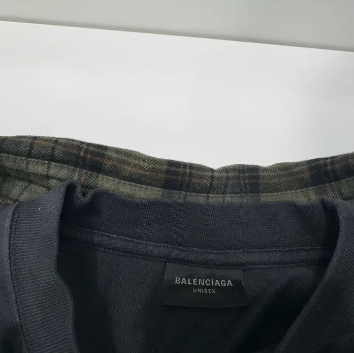 Balenciaga Balenciaga Green Checkered Long Sleeve Shirt Size US M / EU 48-50 / 2 - 8 Thumbnail