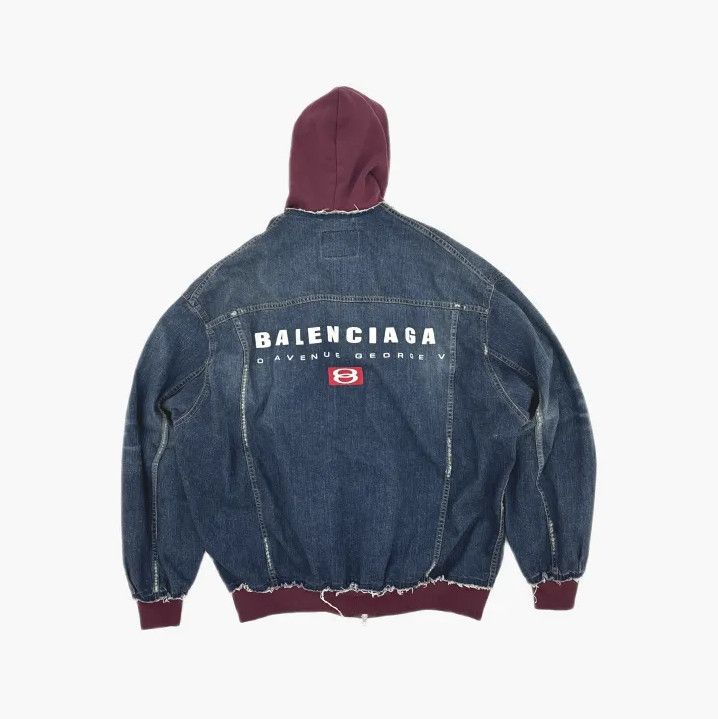 Balenciaga Balenciaga Men's Denim Hooded Jacket Size US M / EU 48-50 / 2 - 3 Thumbnail