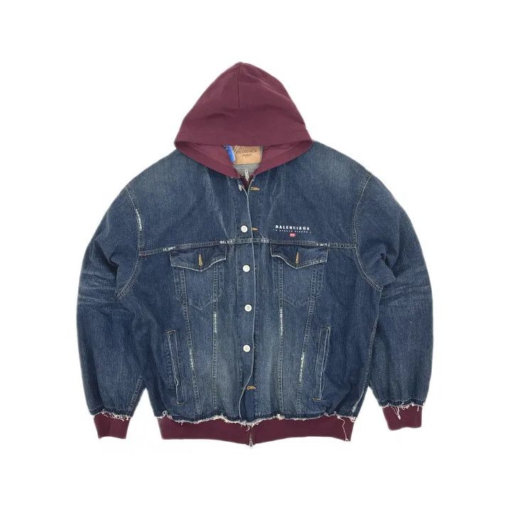 Balenciaga Balenciaga Men's Denim Hooded Jacket Size US M / EU 48-50 / 2 - 2 Thumbnail