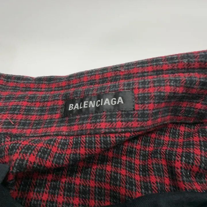 Balenciaga Contrast Check Long Sleeve Shirt