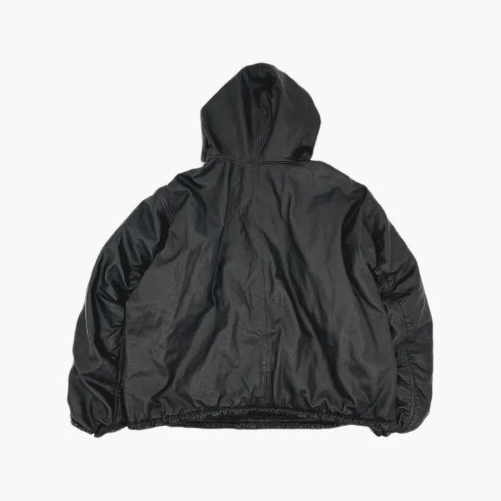 Balenciaga Balenciaga Black Hooded Leather Sweatshirt Size US M / EU 48-50 / 2 - 3 Thumbnail