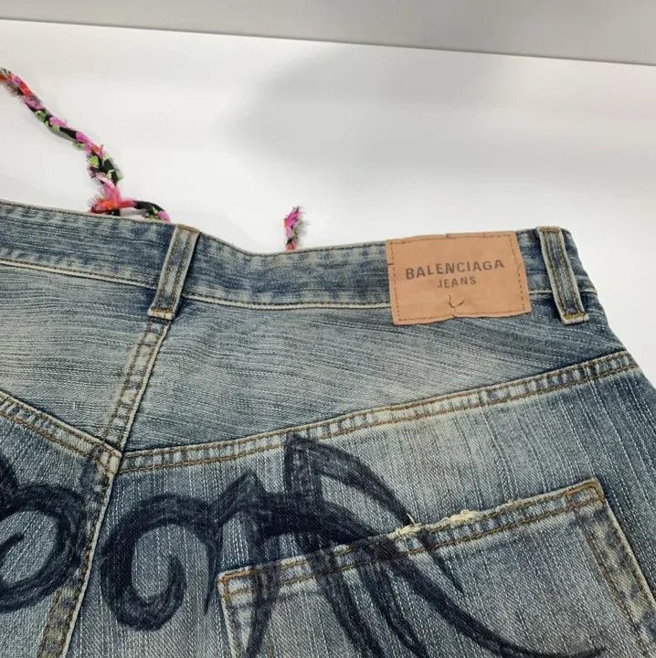 Balenciaga Balenciaga FW24 Logo Long Denim Pants Size US 33 - 10 Thumbnail