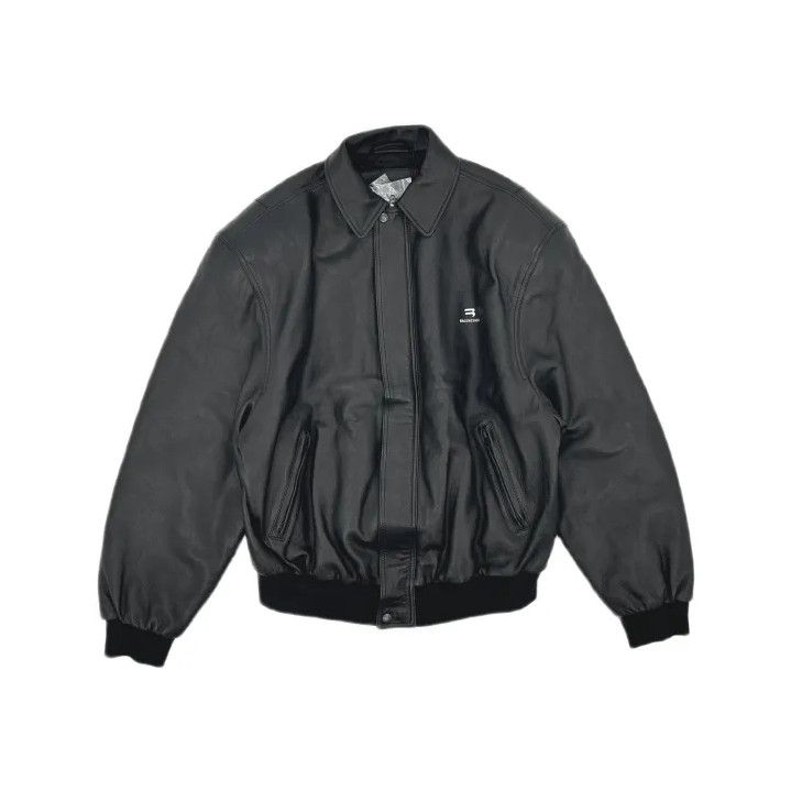 Balenciaga Balenciaga Black Oversized Leather Jacket Size US S / EU 44-46 / 1 - 2 Thumbnail