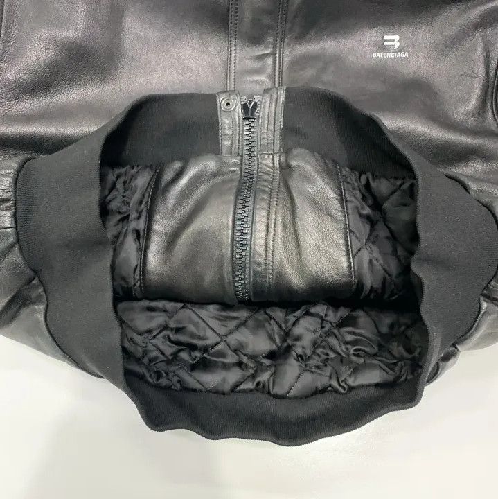 Balenciaga Balenciaga Black Oversized Leather Jacket Size US S / EU 44-46 / 1 - 12 Thumbnail