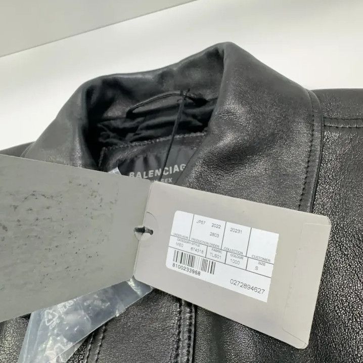 Balenciaga Balenciaga Black Oversized Leather Jacket Size US S / EU 44-46 / 1 - 7 Thumbnail