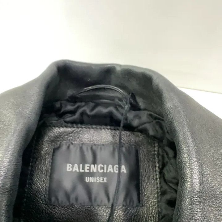 Balenciaga Balenciaga Black Oversized Leather Jacket Size US S / EU 44-46 / 1 - 6 Thumbnail