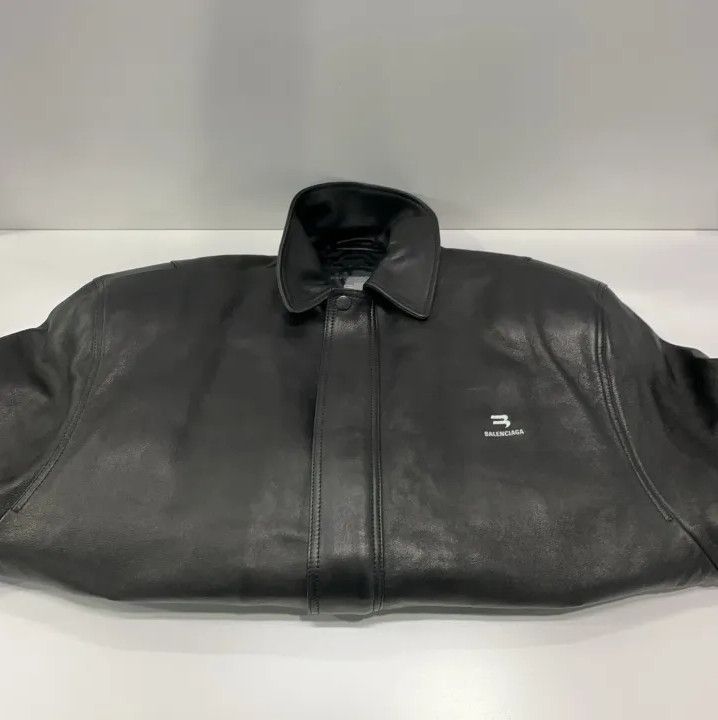 Balenciaga Balenciaga Black Oversized Leather Jacket Size US S / EU 44-46 / 1 - 10 Thumbnail
